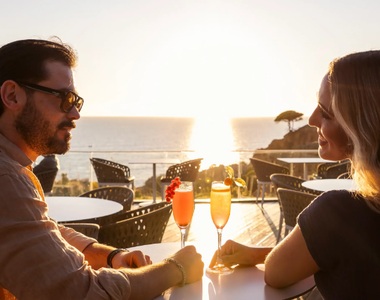 Sunset drinks overlooking the Algarve