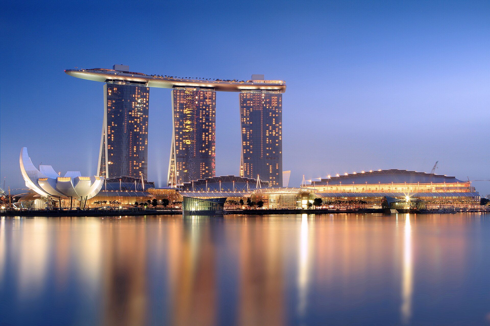 Marina Bay skyline in Singapore
